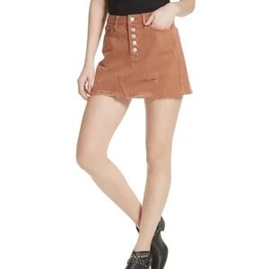 Free People We The Free Bronze Brown Denim Skirt Women's Size 25 NWT
